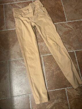 High-Rise Brazillion Butt Lift Skinny Pants in Light Tan